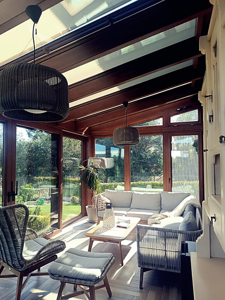 zdjęcie z realizacji ogrodu zimowego drewnianego