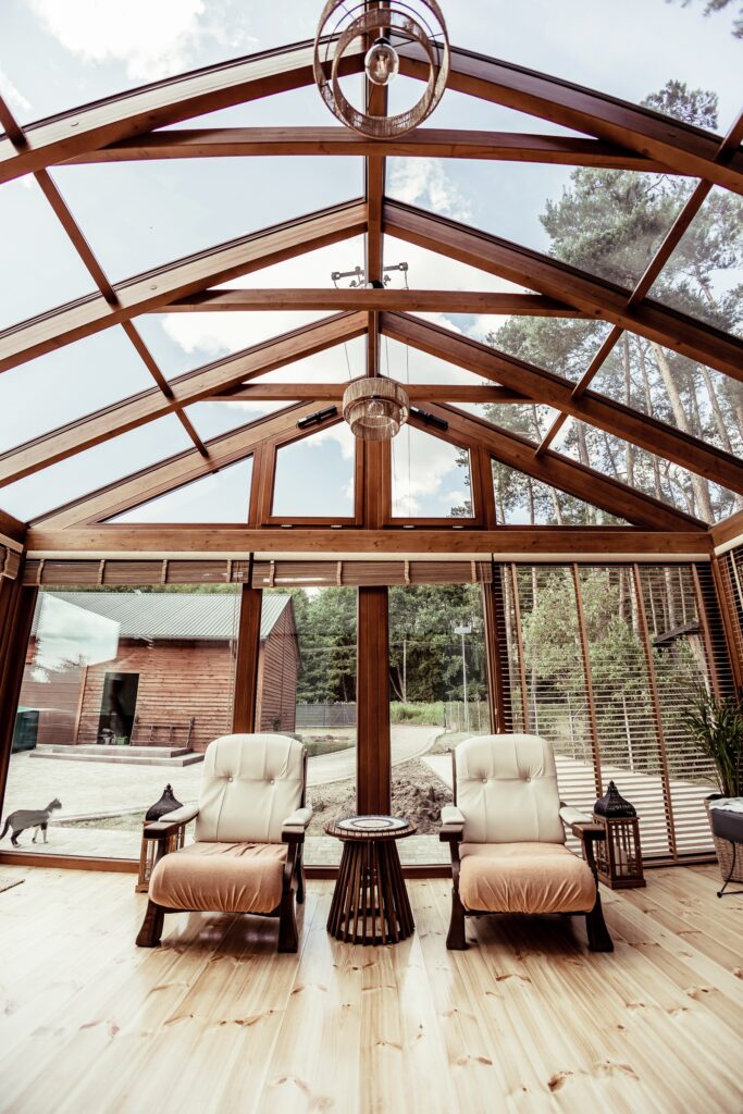 zdjęcie z realizacji ogrodu zimowego drewnianego we Wrocławiu