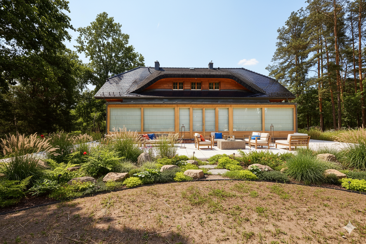 zdjęcie z realizacji ogrodu zimowego drewnianego w grodzisku mazowieckim